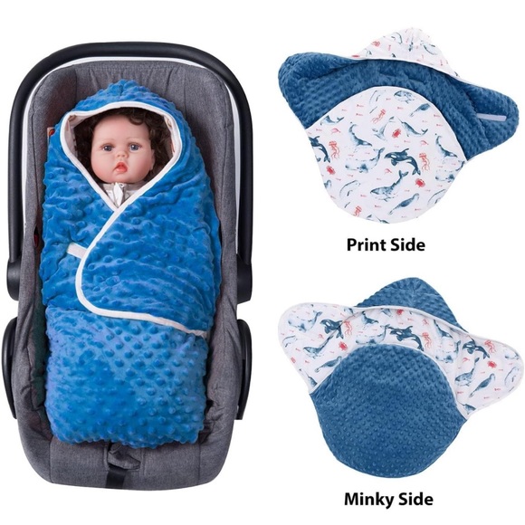 Miracle Baby Minky Reversible Swaddle Wrap Blanket - Picture 5 of 6